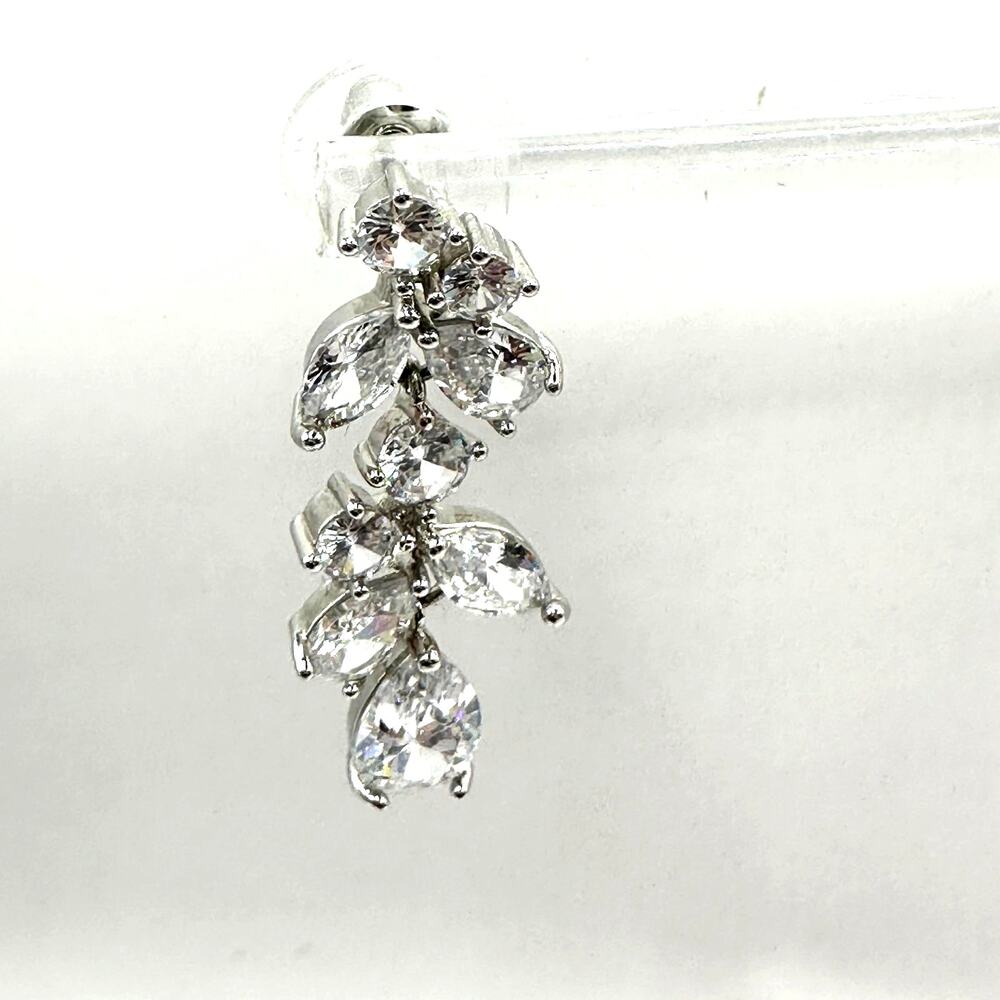 Bridal Earring pierced CZ Cubic Zirconia Dangle Drop Sparkle Costume Jewlery